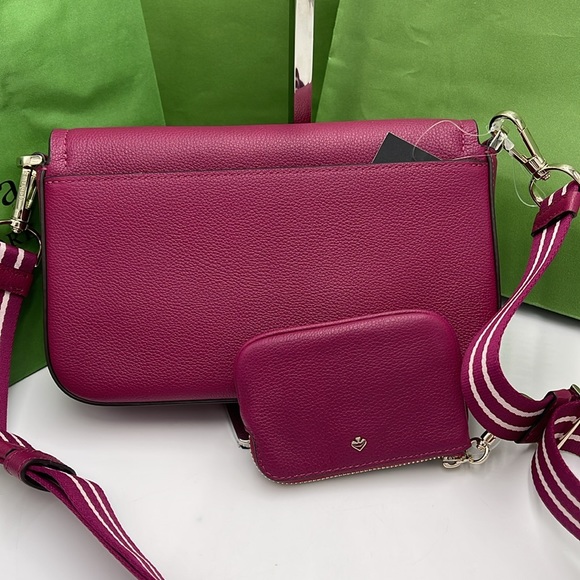 KATE SPADE Rosie Pebble Leather Small Flap Crossbody 
Dark Raspberry 
NWT - Picture 11 of 16